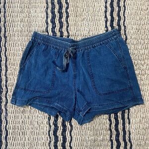 J.Crew denim striped pull on shorts. Size medium. Worn once. Super soft!